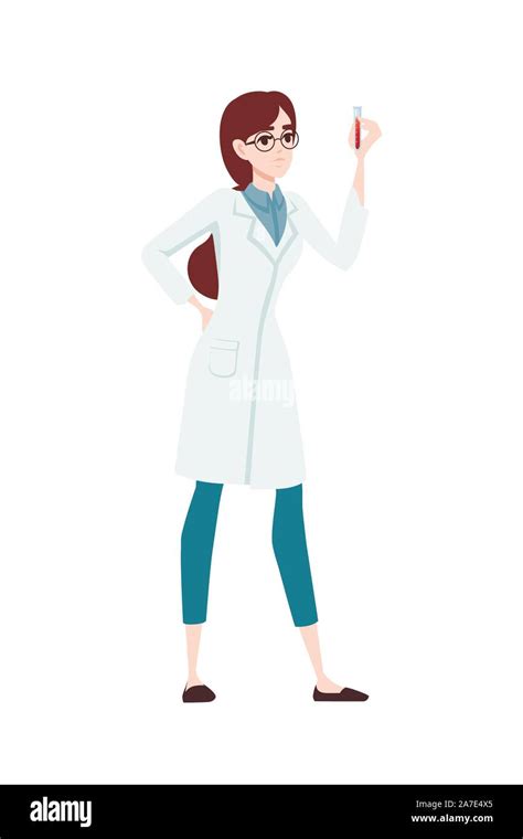 Female Scientist Cartoon Stock Vector Images Alamy