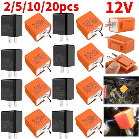 2 5 20pcs 2 Pin Led Flasher Relay 12v Adjustable Frequency Of Turn