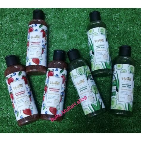 Verona Plus Shower Body Scrub Strawberry Blueberrycucumber Aloe Vera