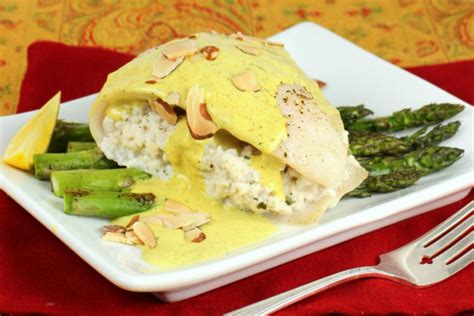 Crab Stuffed Tilapia With Asparagus And Creamy Curry Sauce