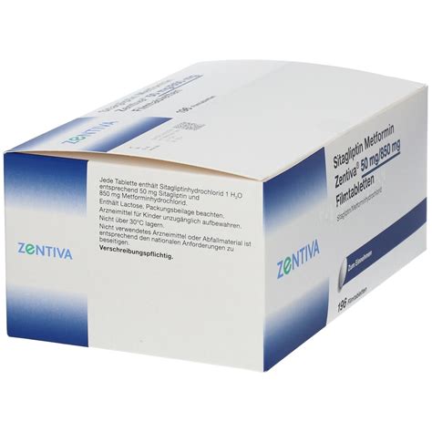 SITAGLIPTIN Metformin Zentiva 50 Mg 850 Mg FTA 196 St Mit Dem E Rezept