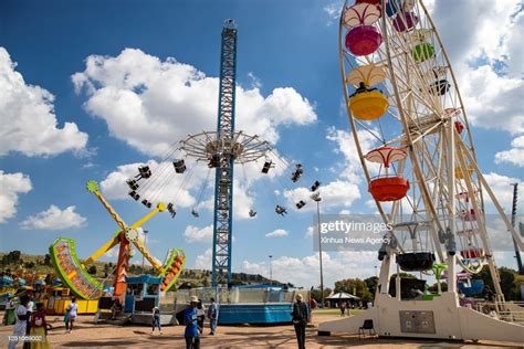 Visitors Take Amusement Rides During The Rand Show 2023 At The News