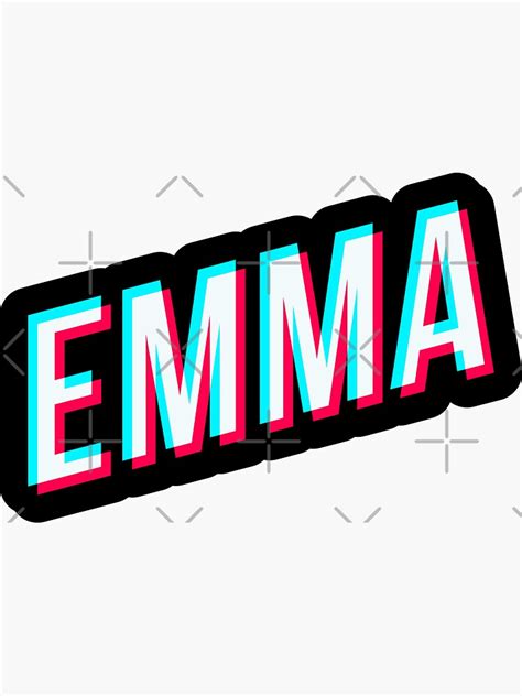 Emma Girls Name Glitch Tik Tok Style Sticker For Sale By HendeJens