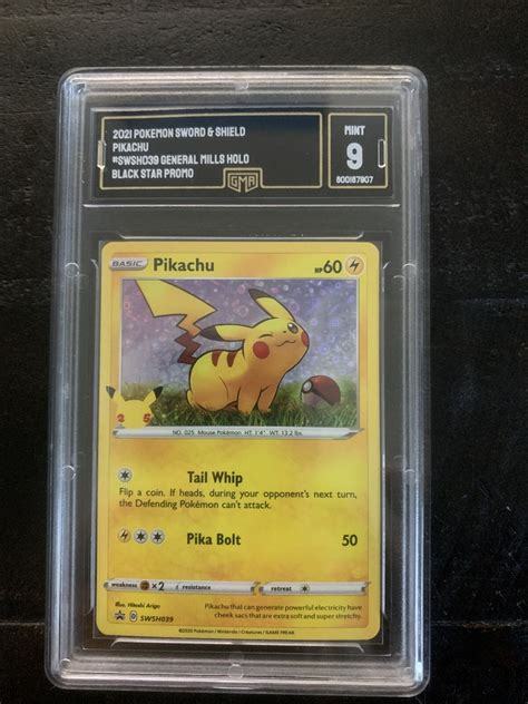 Mavin 2021 Pokemon Pikachu General Mills Promo SWSH039 Sequin Holo