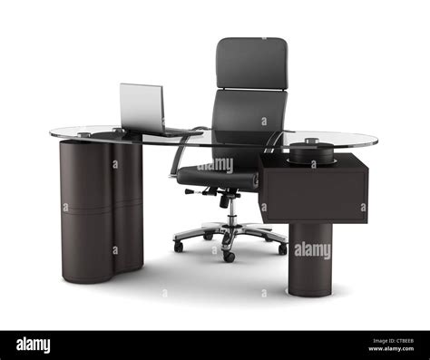 modern office workplace isolated on white background Stock Photo - Alamy