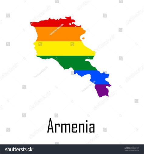 Vector Rainbow Map Of Armenia In Colors Of Lgbt Royalty Free Stock