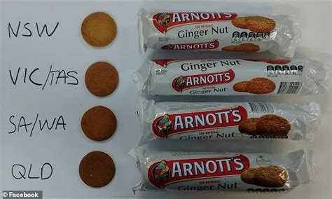 Arnott S Ginger Nut Biscuit Has Four Different Recipes Across Australia Daily Mail Online