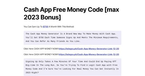 Cash App Free Money Code Max Bonus