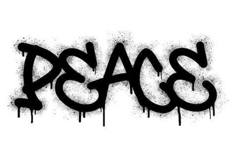 Premium Vector Graffiti Peace Word And Symbol Sprayed In Black