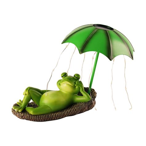 Imossad Solar Frog Garden Statue Outdoor Decorative Sculpture With