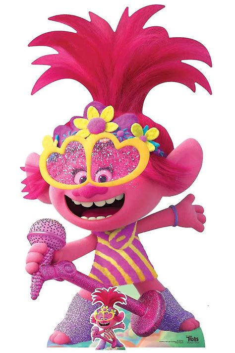 Princess Poppy Singing Official Trolls World Tour Lifesize Cardboard ...