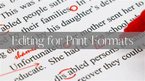 Editing For Print Formats