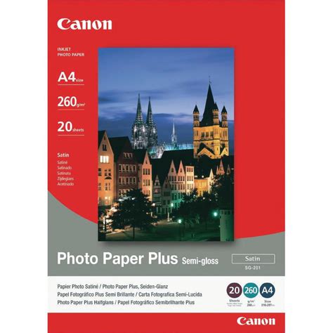 Canon Photo Paper Plus Semi-Gloss A4 260gsm (20 Pack) 1686B021