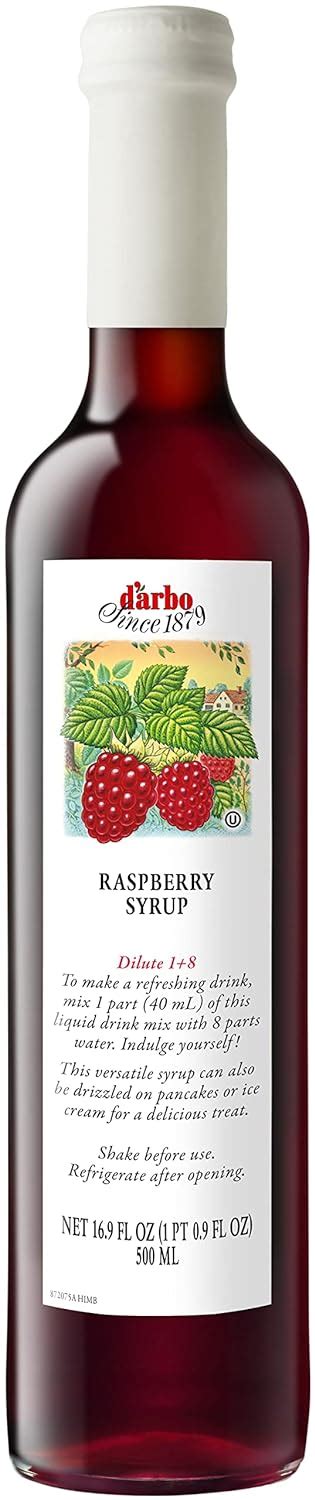 Darbo All Natural Raspberry Fruit Syrup 500ml 169oz Pack Of 2 Exquisite