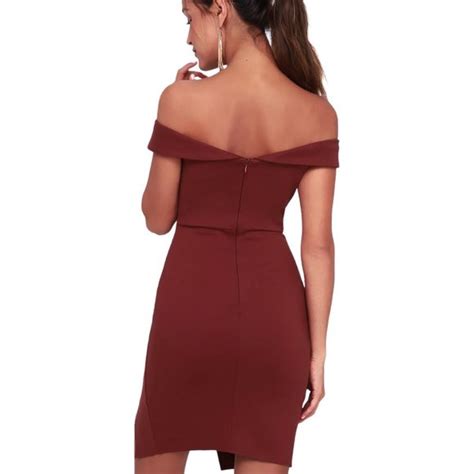 Lulus Dresses Lulus Way Of Love Wine Red Off Shoulder Bodycon Dress