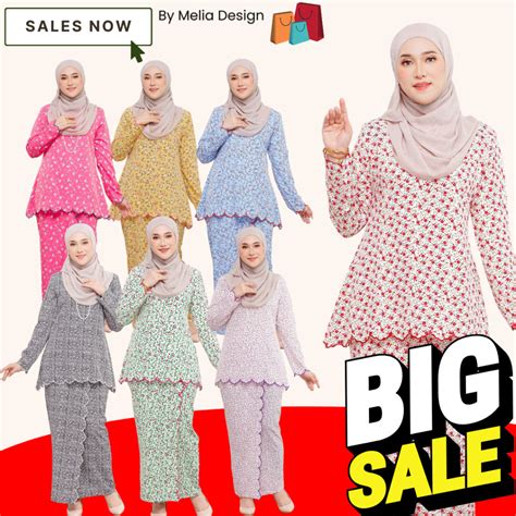 By Melia Design Baju Hot Raya Kedah Kalsom Moden Sulam Biku Cotton