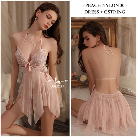 Jual Luckymm Lingerie Dress Sexy Transparan Kupu Kupu Baju Tidur Sexy