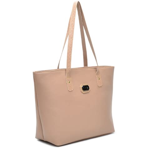 Bolsa Sacola Feminina Grande de Mão ou de Ombro Nude Shopee Brasil