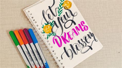 Quote Calligraphy Brush Lettering Easy Flowers Painting For Beginners