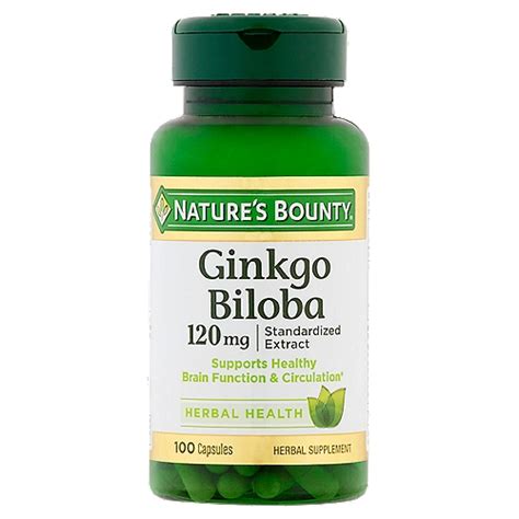 Nature S Bounty Ginkgo Biloba Memory Support Supplement 120mg 100 Capsules The Fresh Grocer