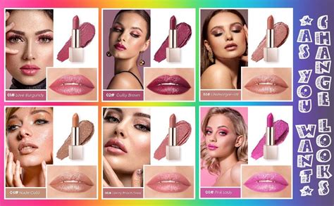 BEAUTY SEARCHER Lippenstift Metallic Shine Finish Lip Balm Glossy Hydrating Nude Velvet Red