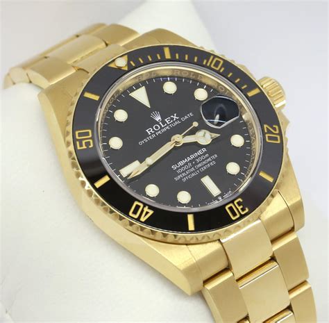 Rolex Submariner Date Current Model Mm In Ct Yellow Gold Black