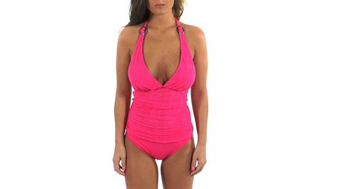 Swim Systems Dreamcatcher Azalea Shirred Halter Tankini Top Youtube