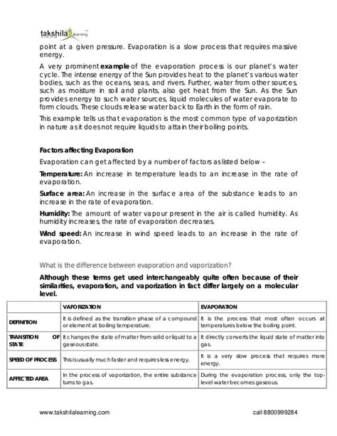 Cbse online class 9 science – evaporation vs vaporization | PDF | Free ...