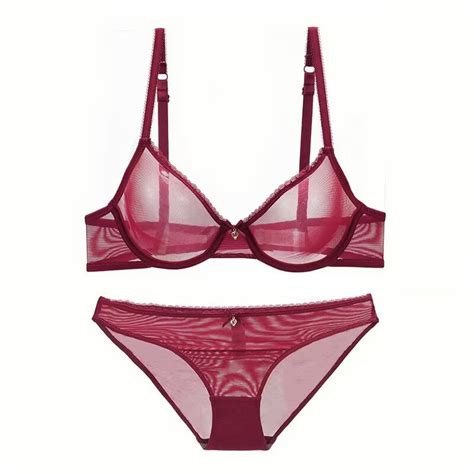 Dropshipping Varsbaby Sexy Ultra Thin Lingerie Set Plus Size Bra Set