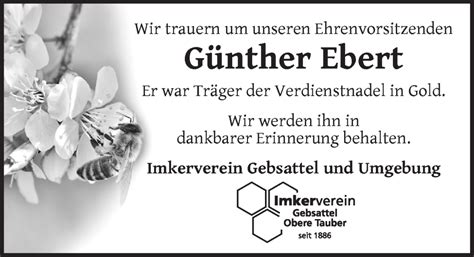 Traueranzeigen von Günther Ebert trauer flz de