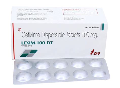 Lexim 100 DT Cefixime Dispersible Tablets 100 Mg At 88 5 Stripe