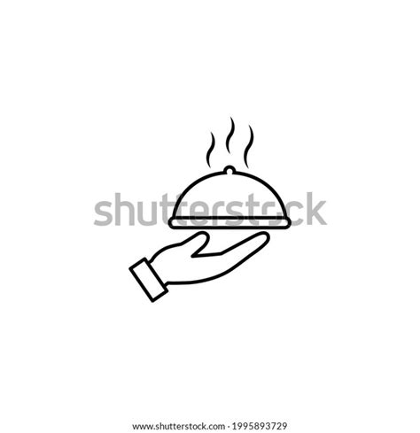 Waiter Hand Holding Cloche Serving Plate Stock Vector Royalty Free