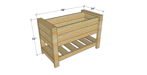 Cedar Fence Picket Raised Planter With Shelf Ana White