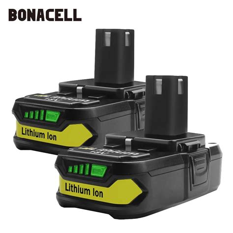 Bonacell 18v 2500mah P107 Battery Replacement For Ryobi P104 P105 P102 P103 P107 Cordless Li Ion