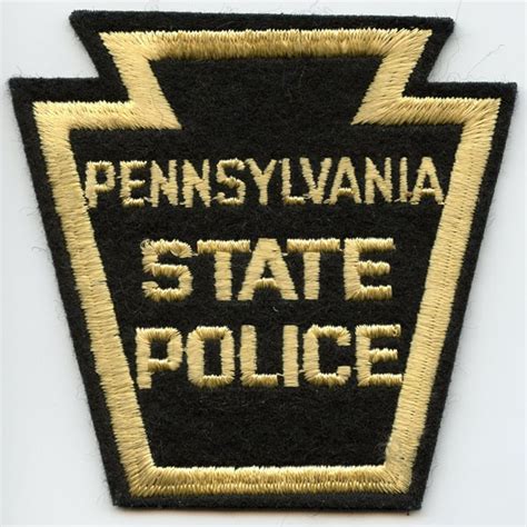 1970s Pennsylvania State Police Patch With Thick Embroidered Lettering