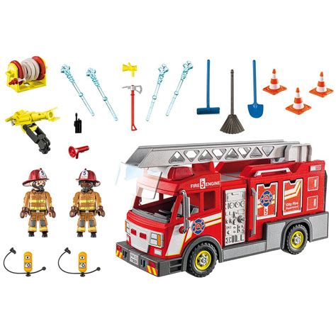 Playmobil City Action Fire Engine With Flashing Lights Vehicle Playset