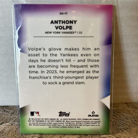 Anthony Volpe Topps 2023 Bowmans Best Shellacked Insert Rookie Card