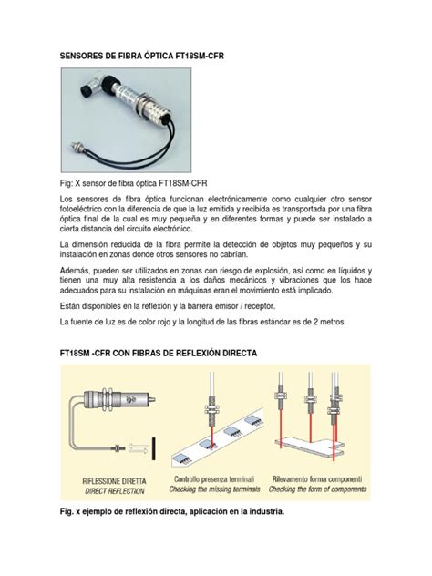 Sensores De Fibra Óptica Ft18sm Pdf Física Aplicada E