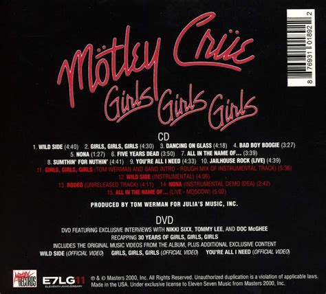 Classic Rock Covers Database Motley Crue Girls Girls Girls 1987