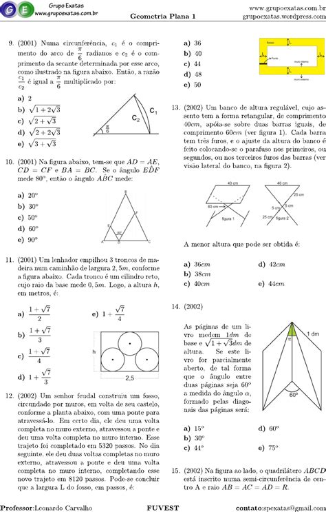 Exercícios Geometria Plana Enem BRAINCP