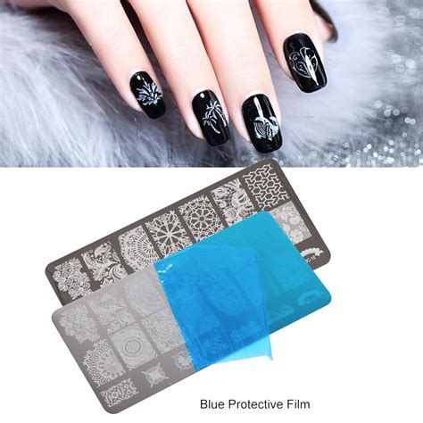 7pcs Nail Stamping Kit Flower Butterfly Image Plate Stamper Template ...