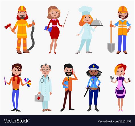people  professions cute cartoon vector image