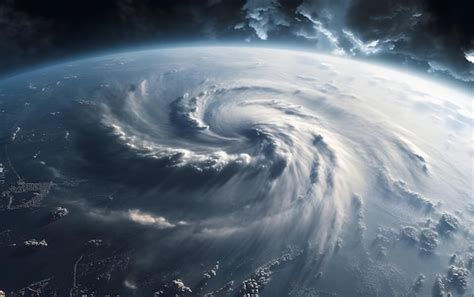 Premium Photo | A hurricane from space