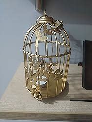 Buy Webelkart Gold Colour Metal Iron Bird Cage Tealight Candle Holder