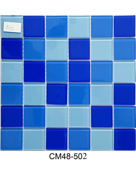 Murals Aqua Blue Crystal Glass Mosaic Tiles Size X Feet X Mm