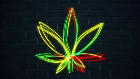 Colorful Neon Weed Backgrounds