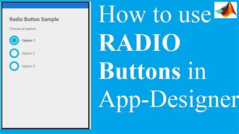 Radio Button In Matlab App Designer How To Use Radio Button Group In