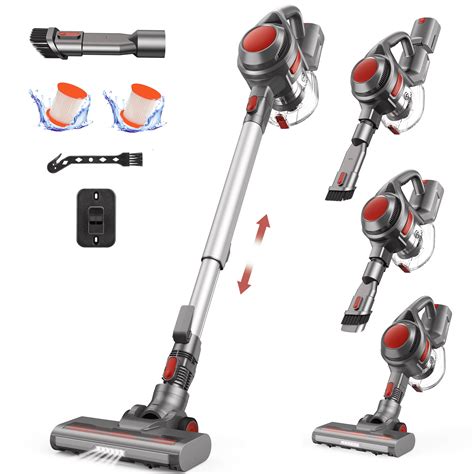 MOOSOO Cordless Stick Vacuum 20kPa For Carpet Hard Floors And Pet Hair