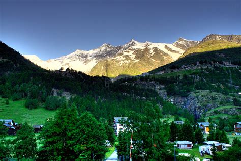 Walliser Alpen Blick Auf Saas Fee Foto And Bild Landschaft Berge