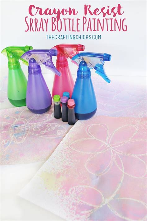 Crayon Resist Spray Bottle Painting for Summer fun Art | Bottle ...